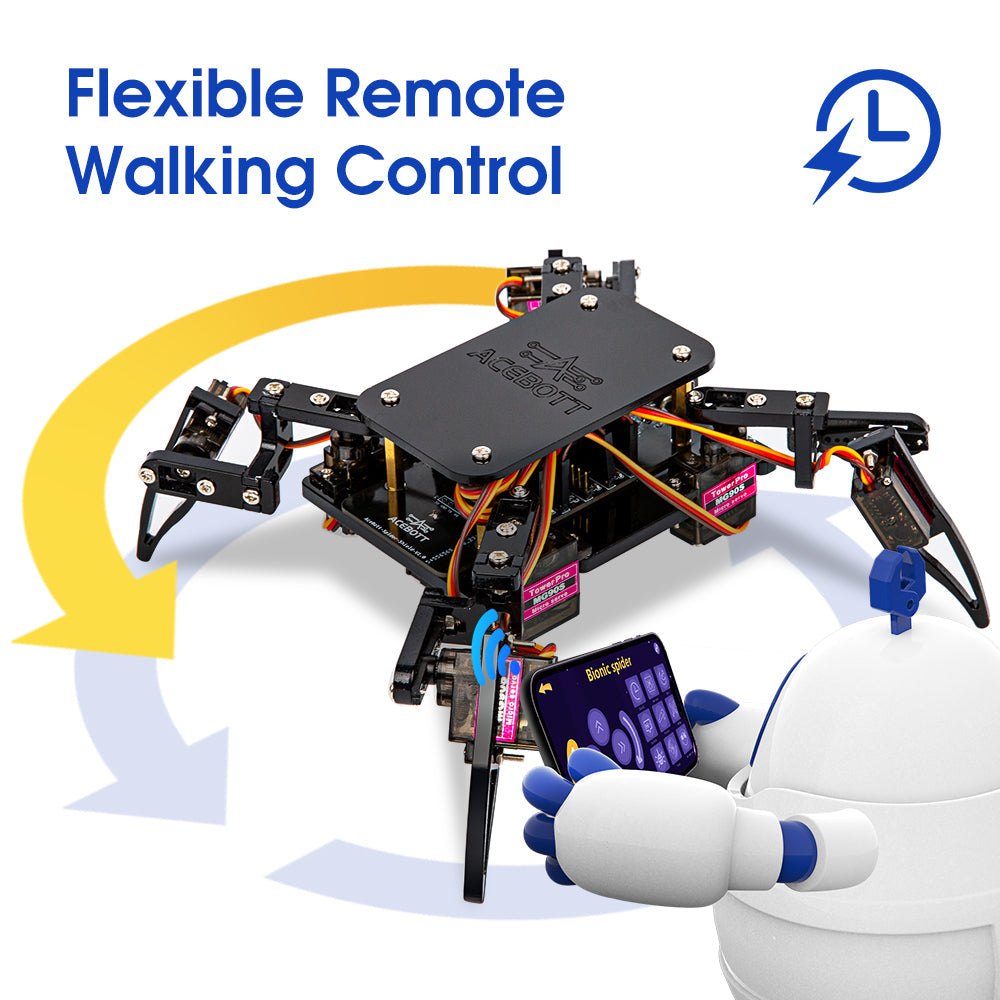 ACEBOTT Quadruped Bionic Spider Robot Starter Kit For ESP8266 inventr.io