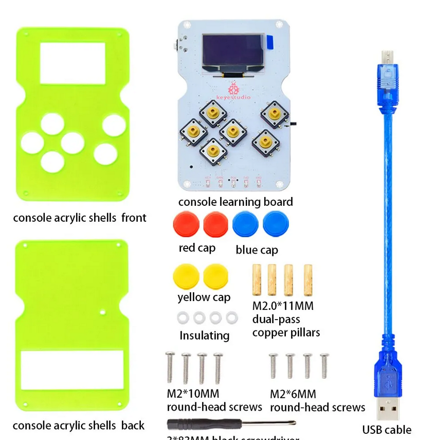 GamePi DIY Game Console ATMEGA32U4 Game Machine Console learning Starter Kit for Arduino(AAA battery)