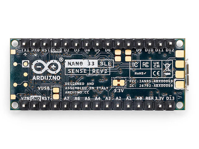 Arduino Nano 33 BLE Sense Rev2 with headers